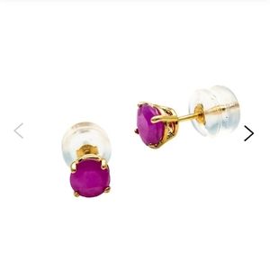 10K Yellow Gold Ruby Stud Earrings